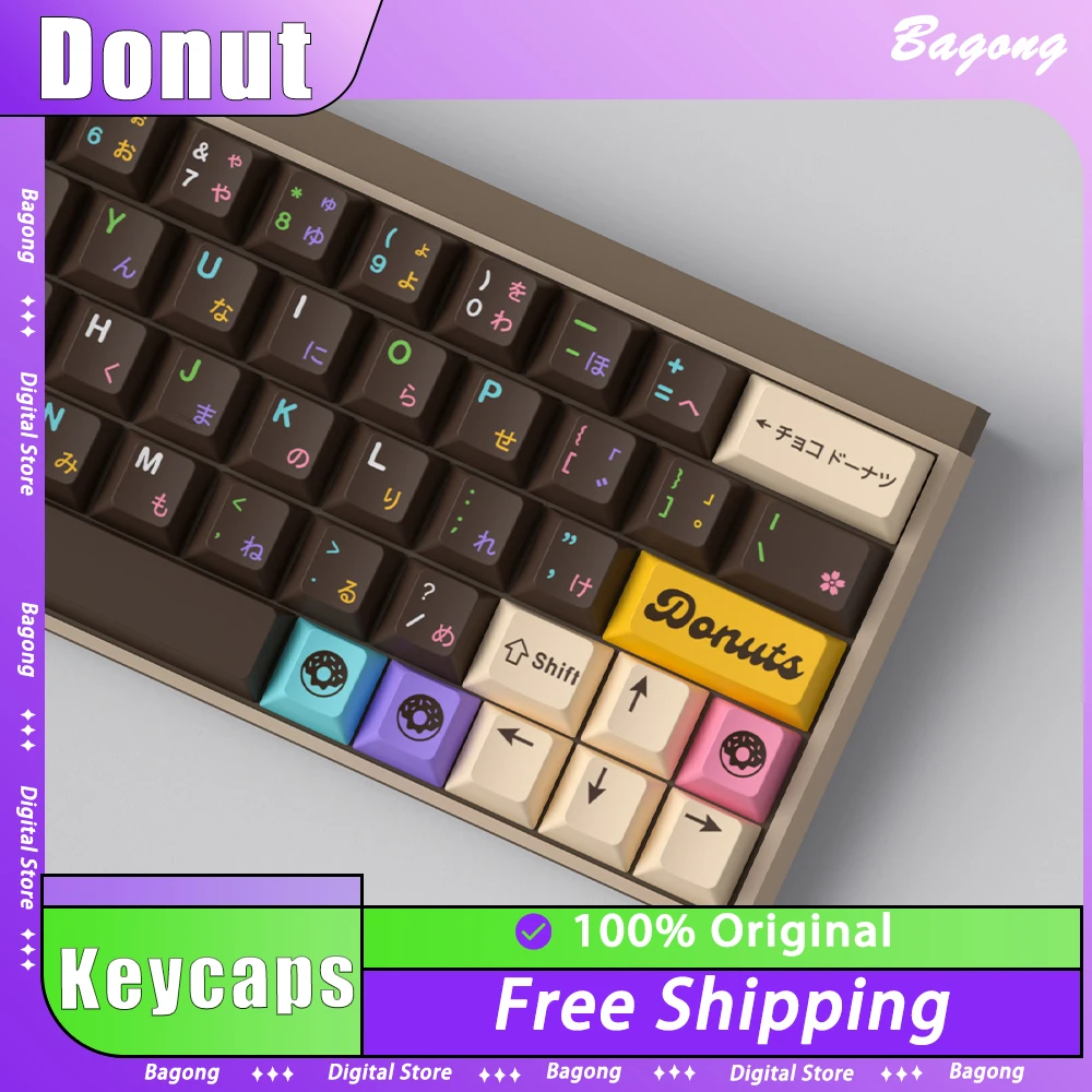 

Donut Mechanical Keyboard Keycaps PBT Thermal Sublimation Cherry Height Keycap Set 128 Keys Pc Gamer Accessories