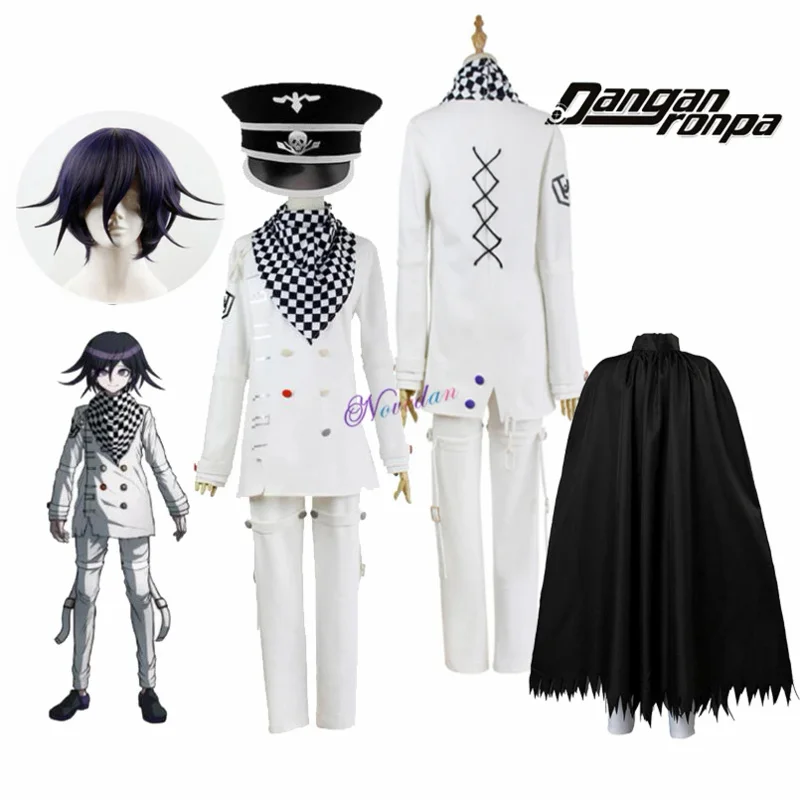 Anime Danganronpa V3 Killing Harmony Kokichi Ouma Cosplay Costume With Wig Cloak Cosplay Outfit Full Set Halloween Party Costume