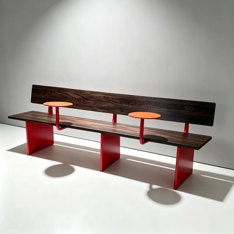 Retro solid wood, outdoor benches, wrought iron leisure benches, park  courtyard benches, bed and breakfast
