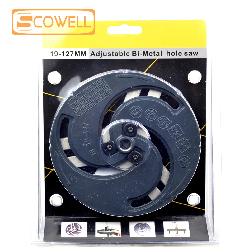 HSS bimetallico regolabile sega a tazza carotatrice da 19mm a 127mm Holesaw Cutter Crown Saw utensili manuali fai da te cambio rapido foro noioso Bit