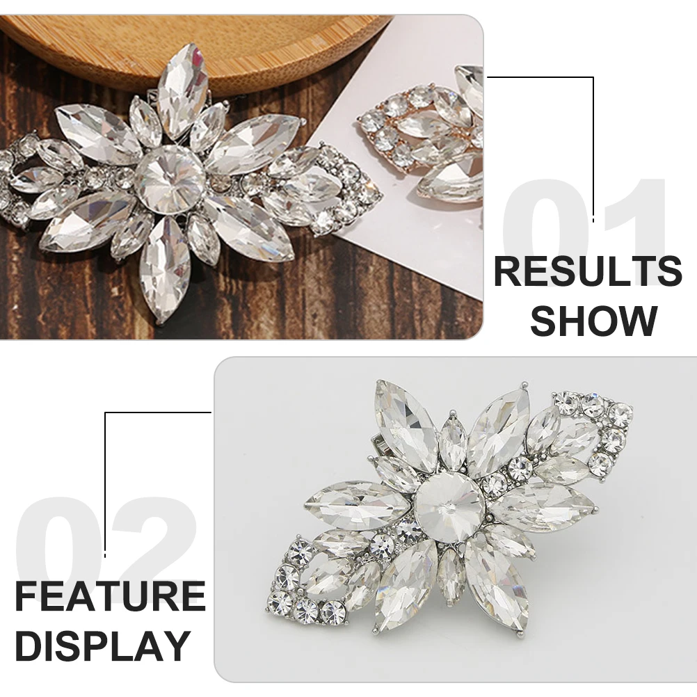 

2pcs Rhinestones Crystal Shoe Clip Alloy Women Slippers Bridal Buckle Wedding Flowers Versatile Shoe Decorations