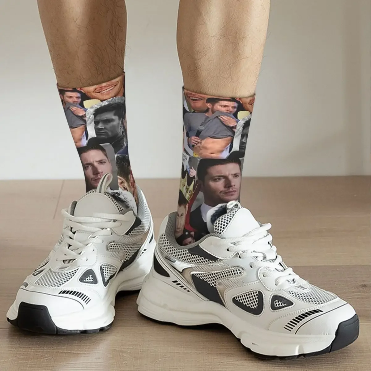 Jensen Ackles Collage Socks Harajuku High Quality Stockings All Season Long Socks Accessories for Unisex Birthday Present