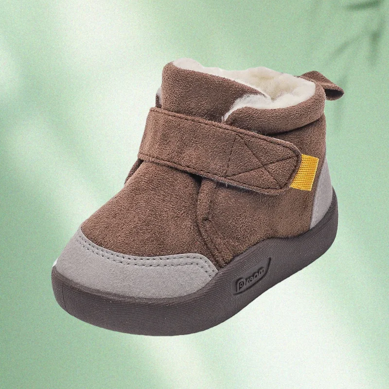 

Зимние детские полусапожки, нескользящие плюшевые теплые зимние ботинки для младенцев, хлопковая модная обувь для малышей, обувь для мальчиков