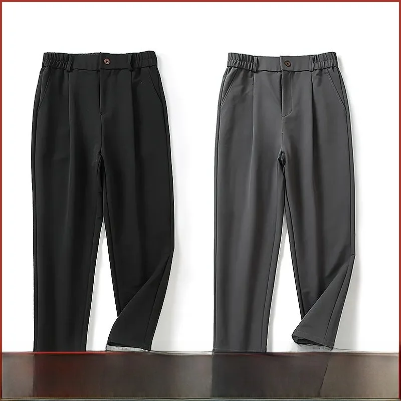 

Heavyweight Knitted Straight Leg Casual Pants Men's Pure Color Skin-friendly Comfortable Faionable Autumn Winter Leisure Tr...