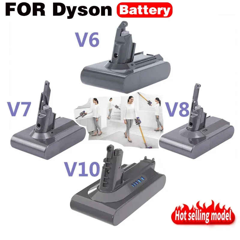 For Dyson 6000mAh V7 V8 V1 V6 0 Rechargeable Bateria SV09 SV10 SV11 SV12 Vacuum Cleaner Battery + Vacuum cleaner pre-post filter