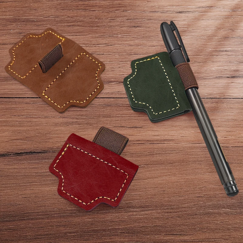 Personalized Magnetic Leather Bookmarks With A Pen Holder, Featuring A Bygone Mark, , Both Men And Women.