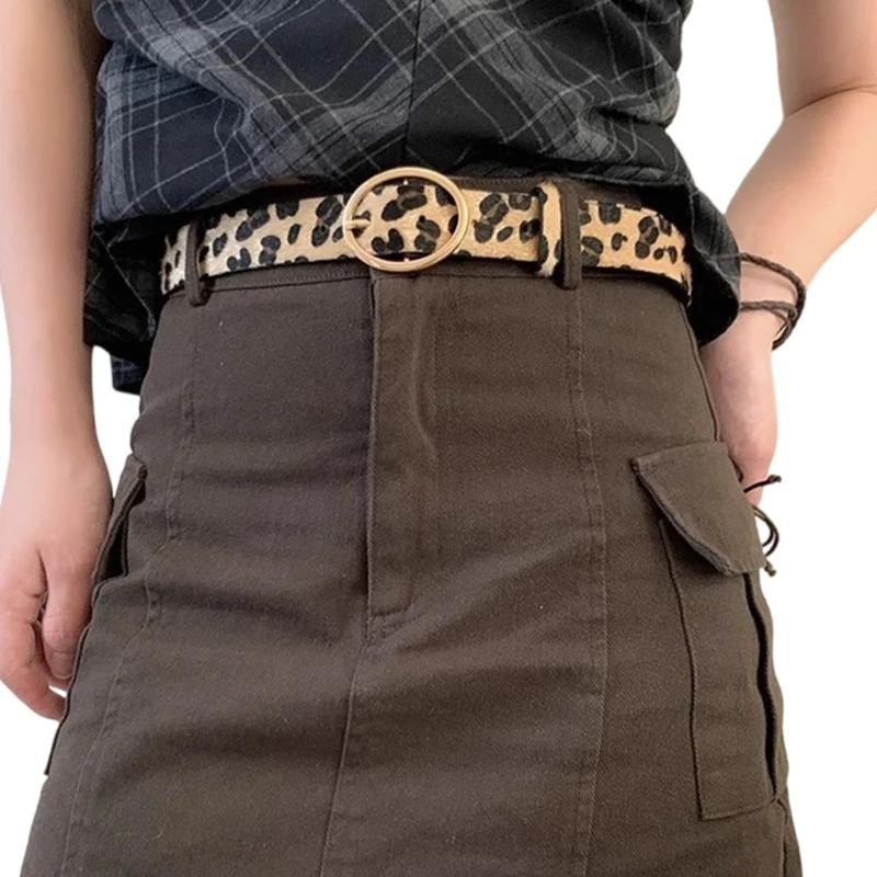 Retro Waist Belt Chain for Dress Stage Dancing for Women Girls Leopard Print