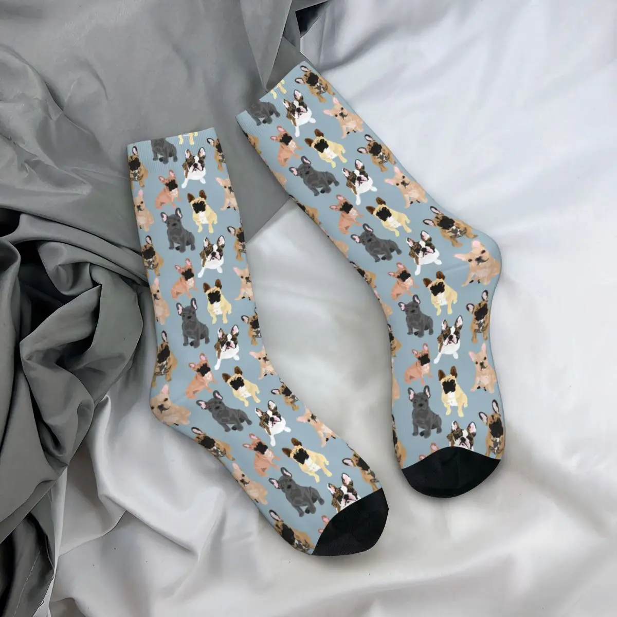 Happy Funny Male Men Socks Hip Hop Frenchie French Bulldog Sock Dog Skateboard Women Stockings Spring Summer Autumn Winter