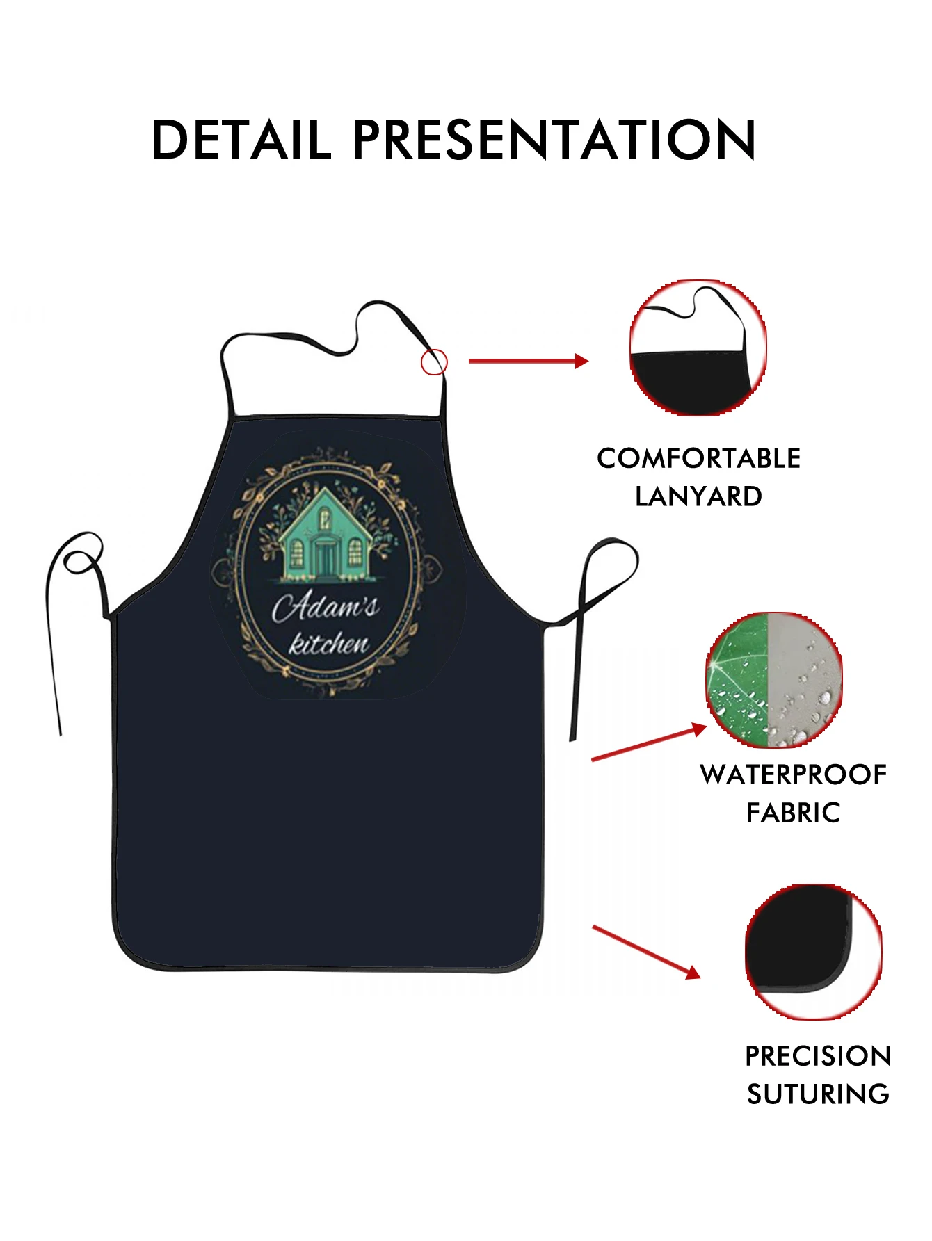 مخصص طباعة النص الرجال المطبخ المئزر التوقيع مآزر المطبخ المنزل الخبز الملابس عيد ميلاد سعيد #6