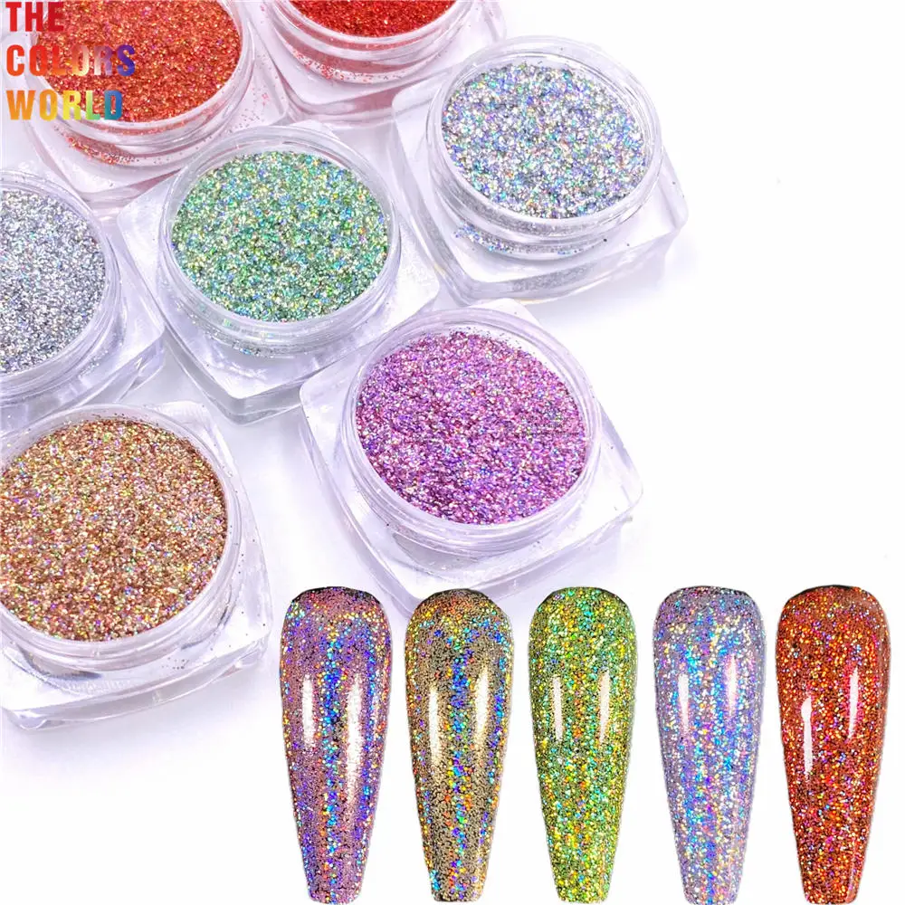 TCT-814 Strong Holographic Color Solvent Resistant Finer Glitter Ultrathin Material Nails Art Manicure  Makeup DIY Decoration