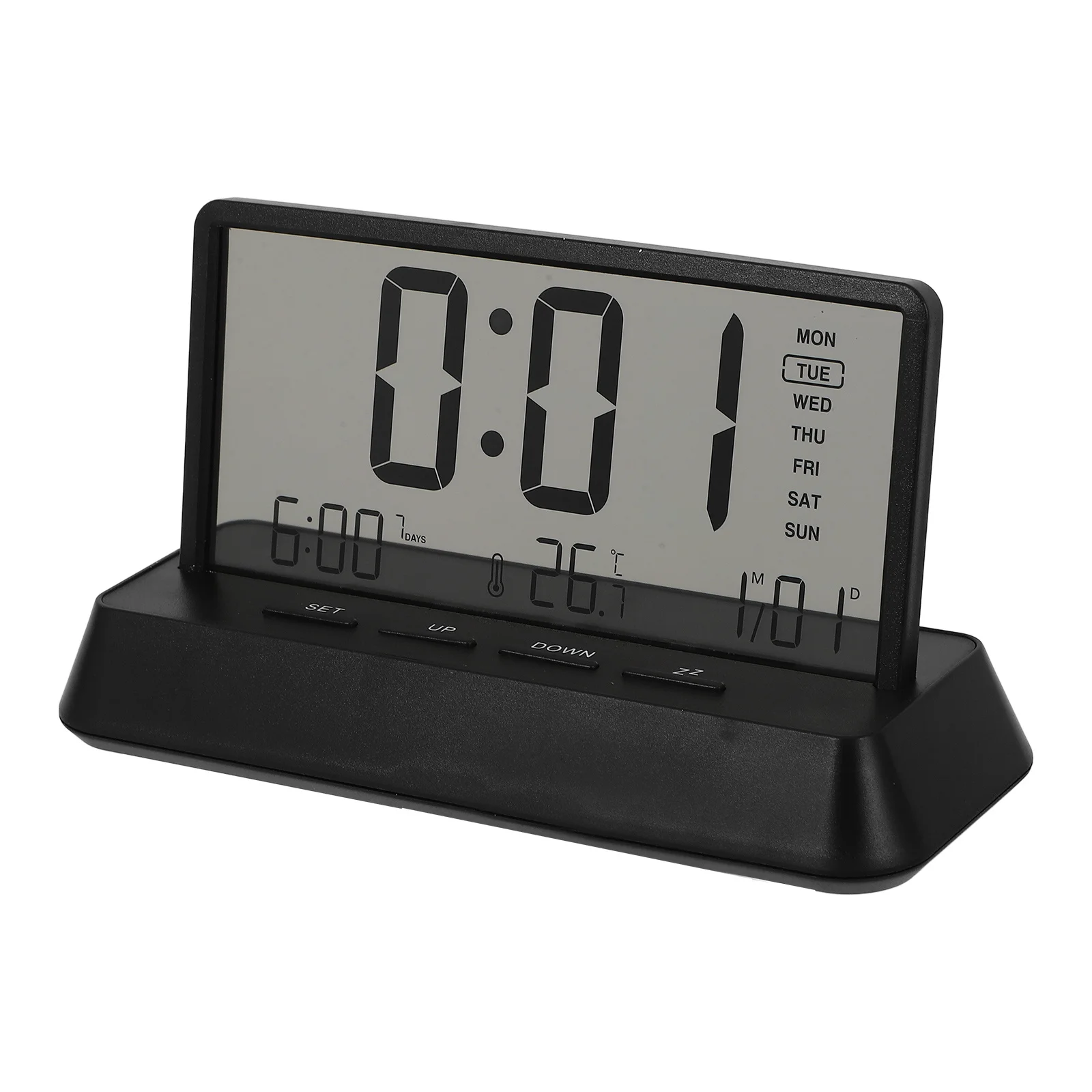 

Digital Small Compact Electronic Clock For Bedroom Office Desk Table Travel Alarm Clock Led Display Sturdy Plastic