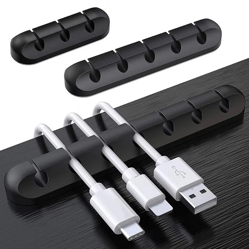 Silicone USB Cable Organizer USB Charging Cable Winder Desktop Tidy Management Clips Cable Holder For Mouse Earphone Accessories