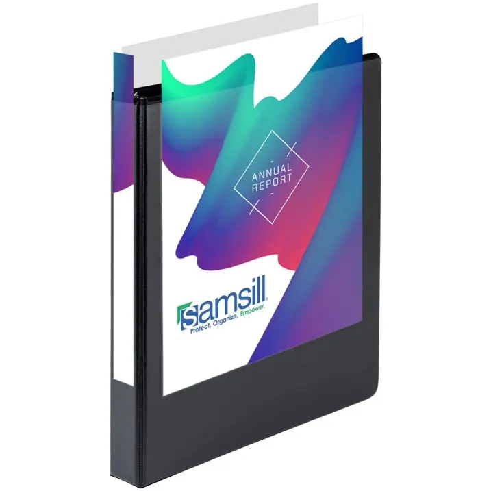 Samsill Durable 1 Inch Round Ring View Binder - Black 8 Pack, Black, Clear, 8 / Pack (Quantity)