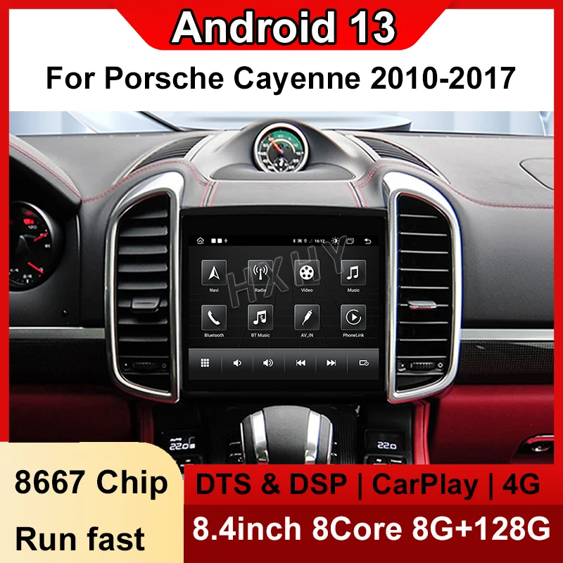 

Android 13 8,4-дюймовый 8-ядерный 8 + 128G автомобильный радиоприемник с BT GPS для Porsche Cayenne 2010-2017 автомобильный мультимедийный стерео DSP 360 навигация