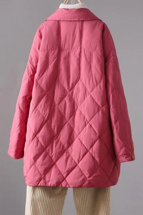 Nowa damska kurtka puchowa na jesień i zimę, luźna, ciepła, z kołnierzem, kurtka puchowa typu koszula.