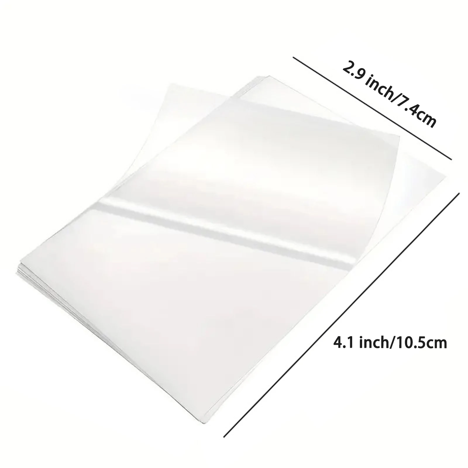 50 Sheets Size: 2.9 x 4.1 Inch Clear Holographic Sticker Paper Clear Holographic Overlay Cold Laminating Film
