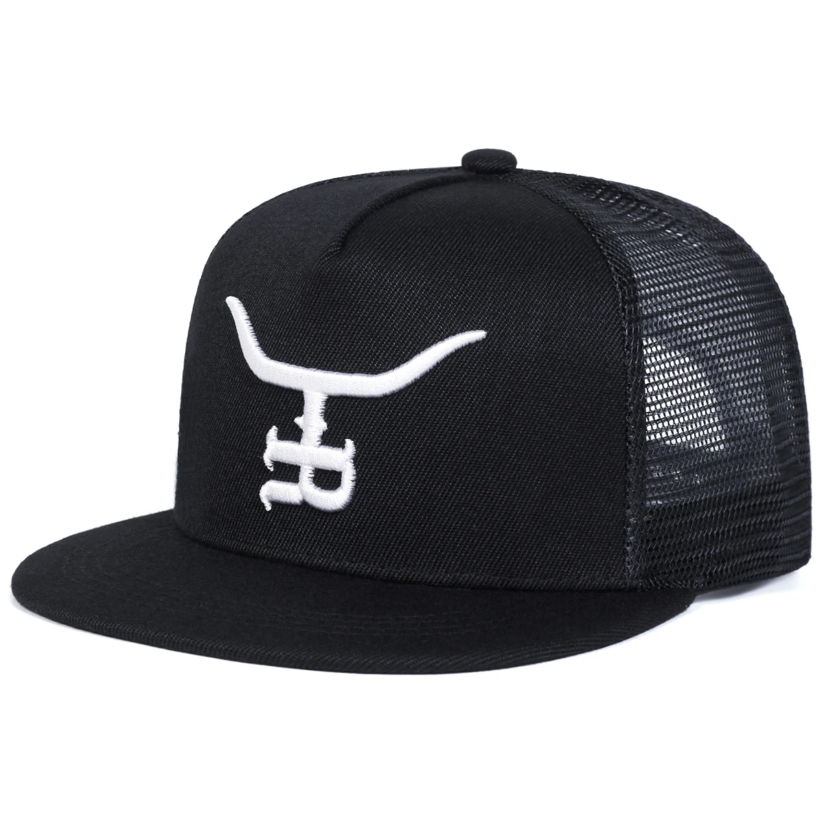 Unisex R Letter Bull Head Embroidery Hip-hop Net Hats Spring Summer Outdoor Adjustable Casual Baseball Caps Sunscreen Hat Cap