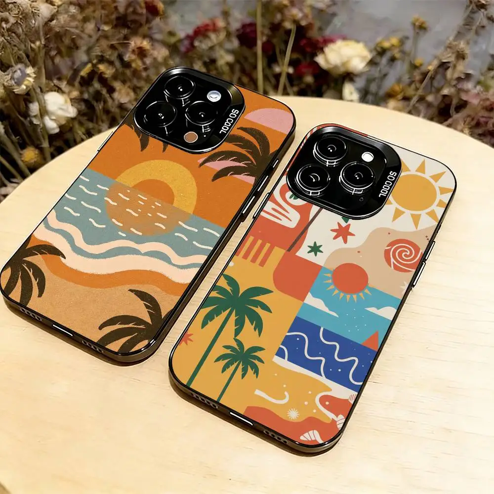

Vintage West Coast Phone Case For iPhone 17,16,15,14,13,12,11 Plus,Pro Max,XS,Colored Silver Plated Inside Cover