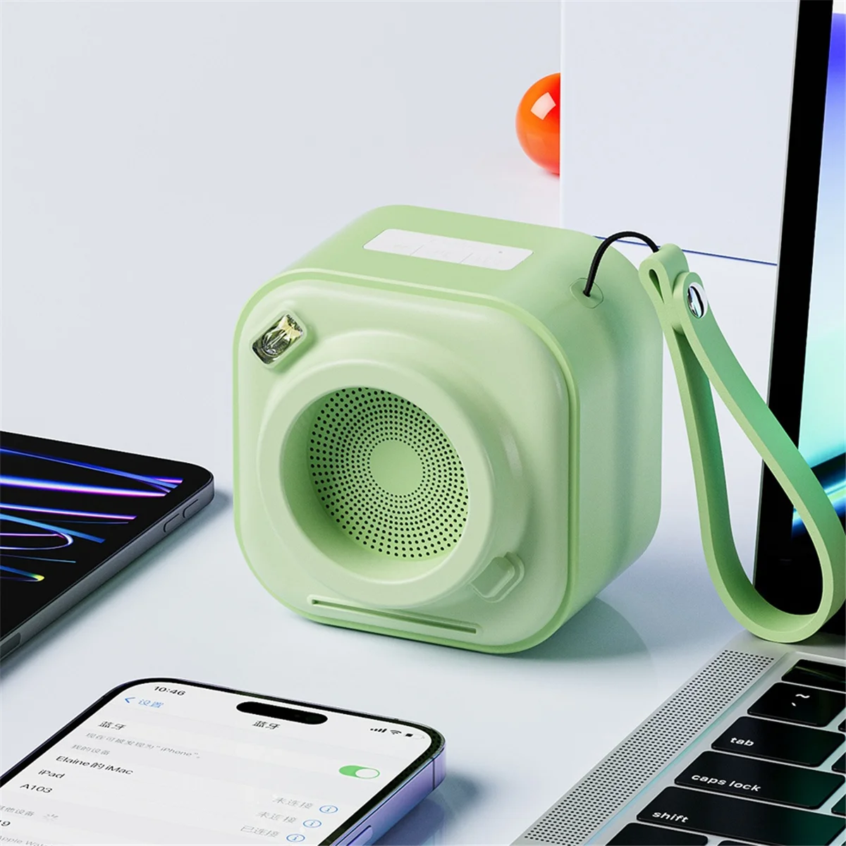 A45U Retro Camera Shape Bluetooth Speaker Sem Fio Mini Portátil Ao Ar Livre Subwoofer Verde