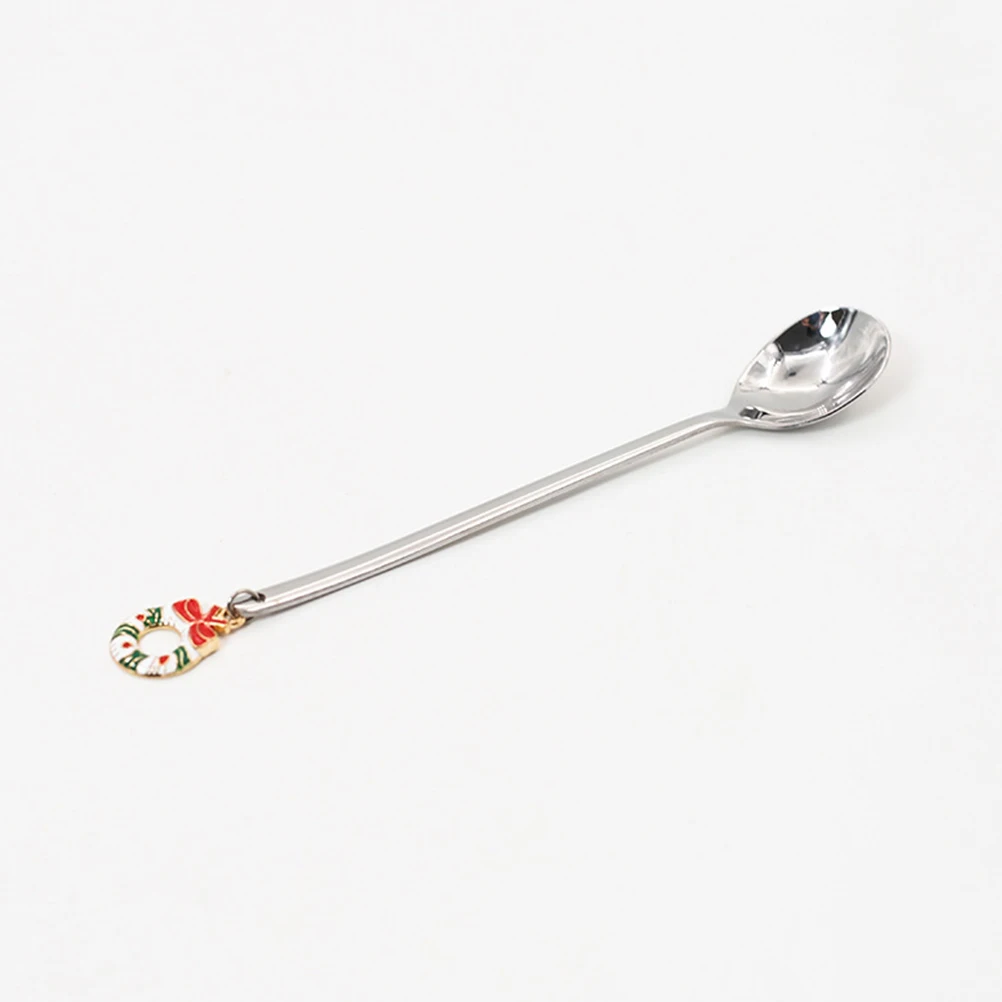 

6Pcs Stainless Steel Mixing Spoons Coffee Spoons Long Handle Multifunctional for Home Cafe Dessert Dessert Spoon