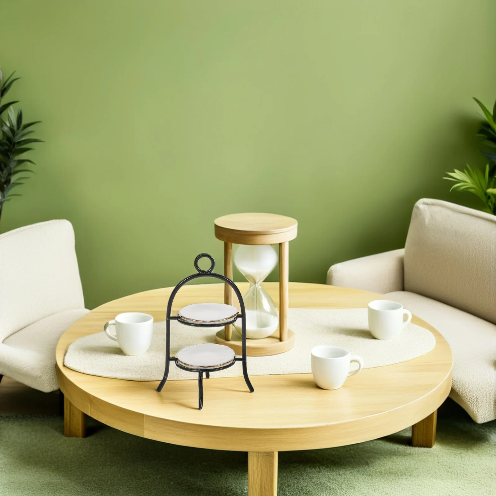 

1Set Mini Kitchen Decor: Miniature 2-Tier Cupcake Stand 1:12 Scale Realistic Design for Dollhouse Tea Party Cake Display