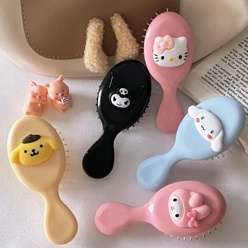 Kawaii Hello Kitty Air Cushion Comb Cartoon Sanrio Kuromi Cinnamoroll Anime Doll Cute Girl Heart pettine portatile regali per ragazze