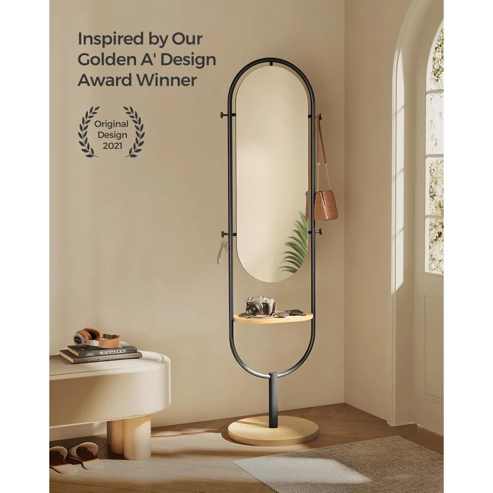 SONGMICS Full-Length Floor Mirror, 3-in-1, Modern Standing Full Body Mirror, Inspired By Original Award-Winning Design