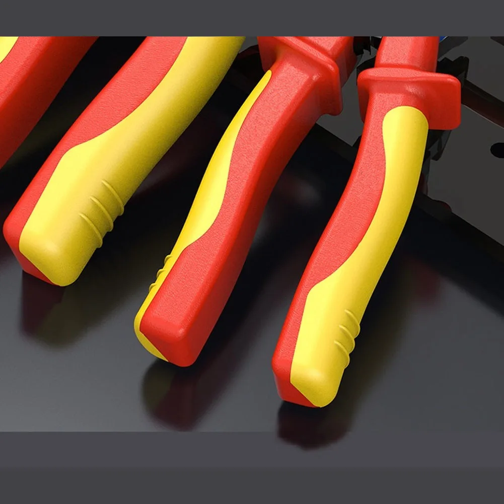 

Промышленные плоскогубцы с удлиненными губками 8 дюймов, с изоляцией до 1000В и боковыми кусачками, изготовленные из легированной стали 60CR V.