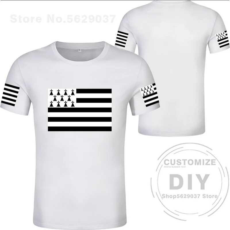 Maglietta della bretagna numero di nome personalizzato gratuito Bretagne T-Shirt bretone Breizh stampa bandiera parola francese vestiti di Brest