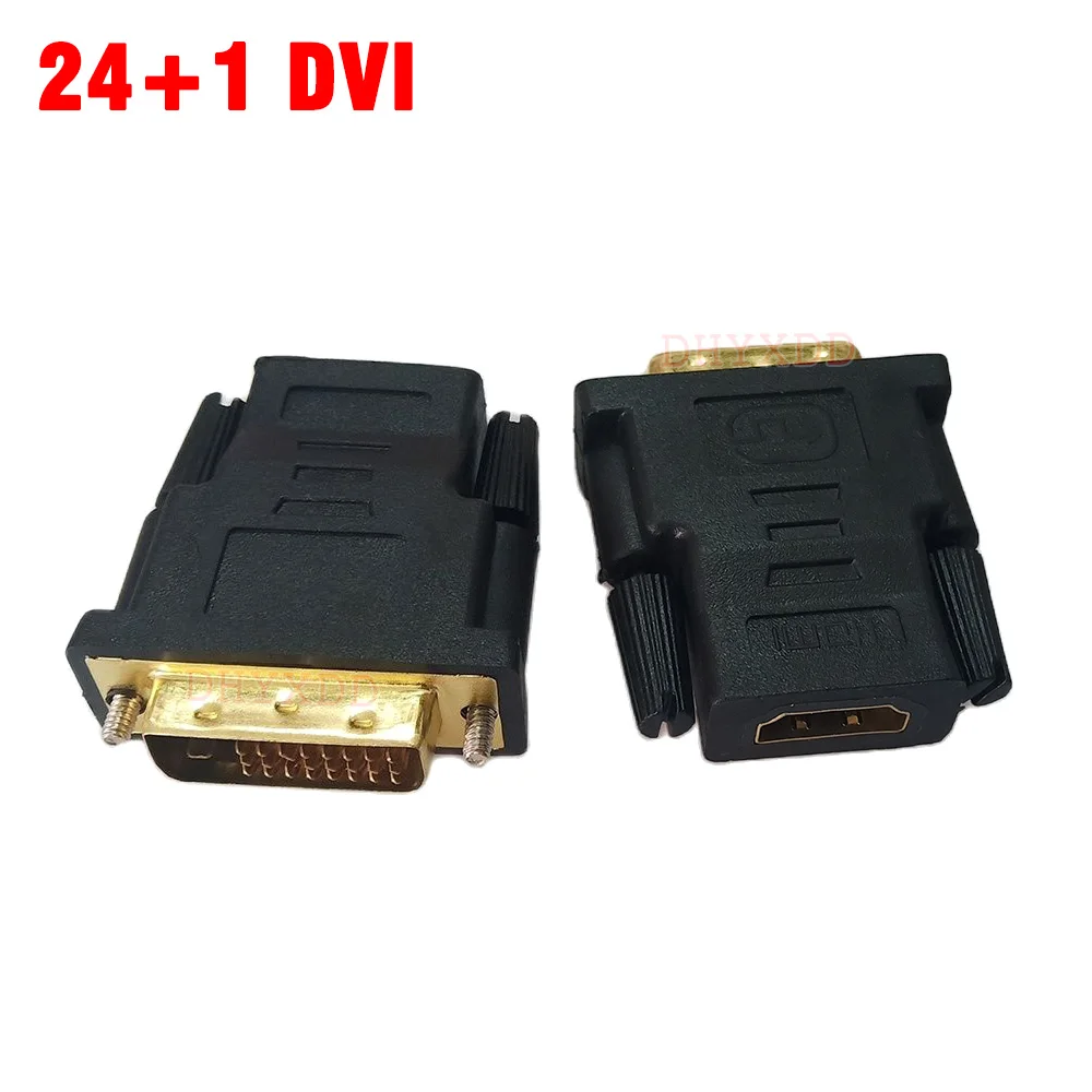 1pcs 24+1 DVI Male to HDMI-compatible Female Converter To DVI Adapter Support 1080P For HDTV Projector Gold Plated Adapter L19