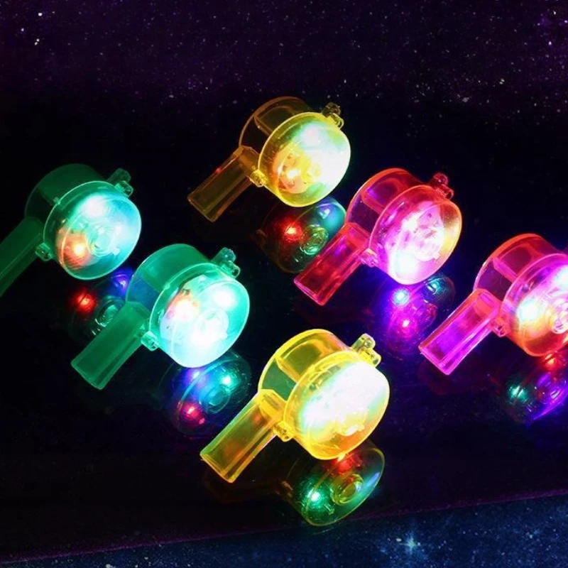 

10-80PCS LED Glow Whistle with Lanyard Glow in The Dark Party Favors Fun Glowing Toy Whistles Party Decoration for Kids Adults