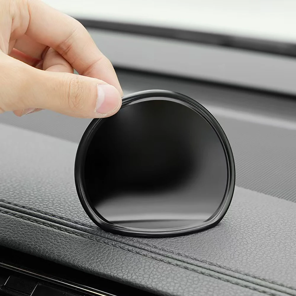 2Pcs Car Anti Slip Pad 8cm Circular Magic PU Pad Universal Center Console Dashboard Phone Ornament Strongly Stick Anti-slip Mat