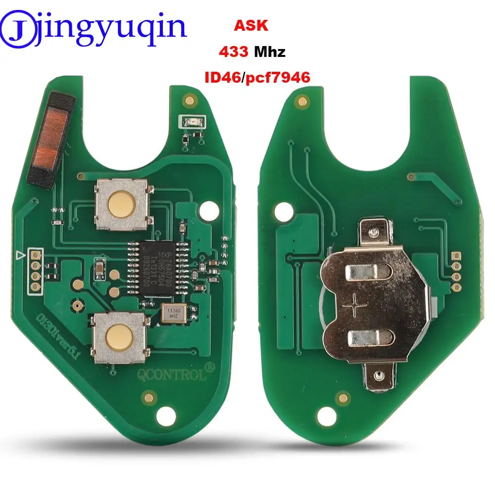 jingyuqin 30ps 1 Button Car Remote Key Control Board Only For Renault Master Kangoo Clio Twingo PCF7946 ID46 Chip 433MHZ