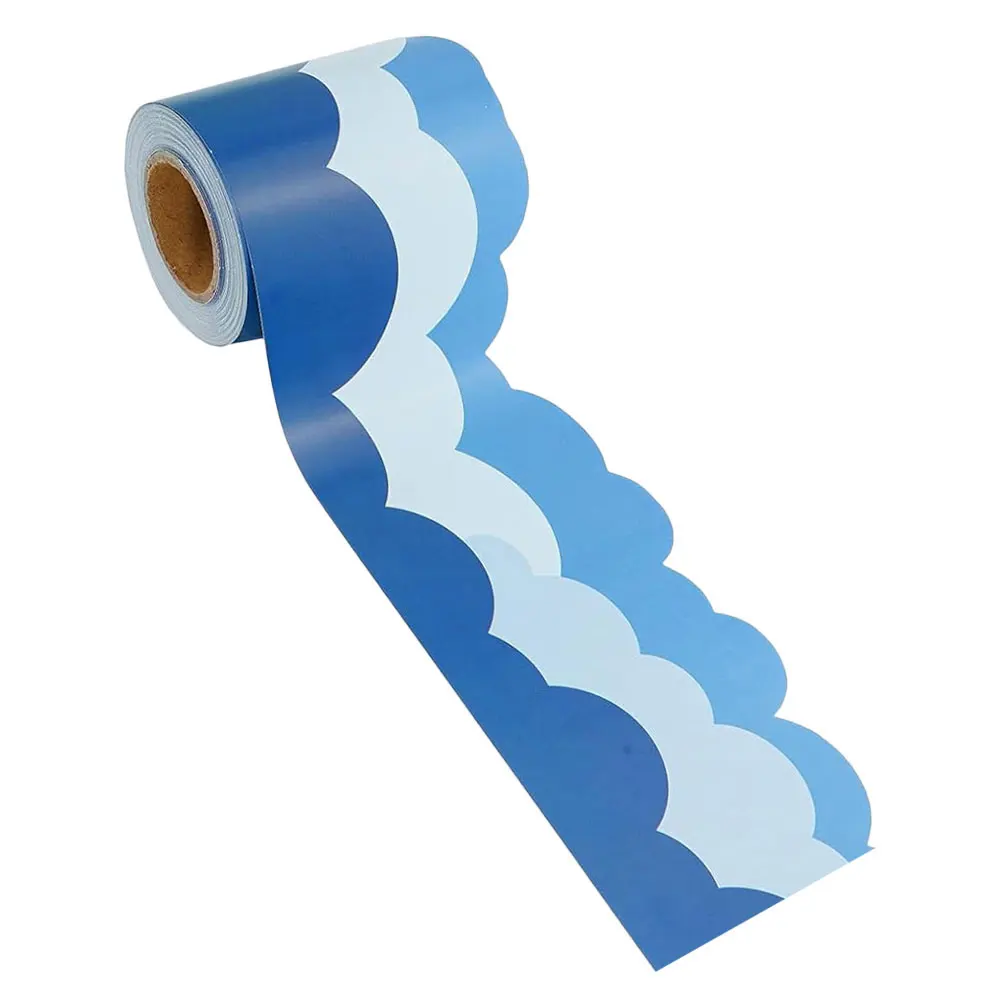 

1pcs Bulletin Board Borders 7.5Cm X 15M Blue Trim Decorations Classroom Blackboard Wall Edge Stickers Self-Adhesive