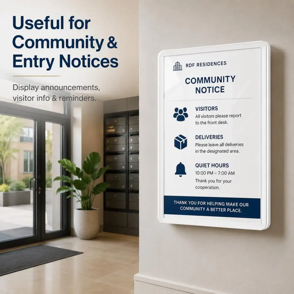 A4 No Drill Floating Display Board for Wall Mounting