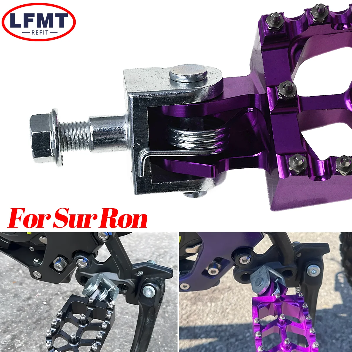 AliExpress LFMT Motorcycle CNC Footpegs Foot Pegs Rests Pedals Bracket For Sur-Ron Sur RON Light Bee X/S For Segway X160/X260 Electric Dirt Bike
