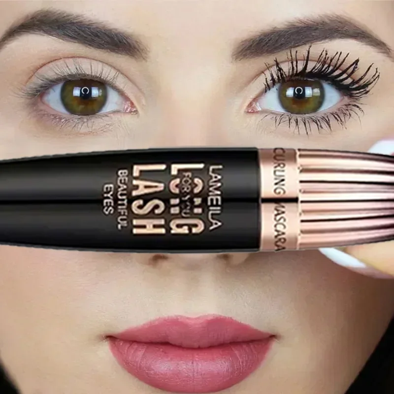 4d Dikker Lange Smudge-Proof Mollige Gecodeerde Oogzwarte Waterdichte Mascara Langdurige Curling Grote Oogmake-Up Tools Cosmetica