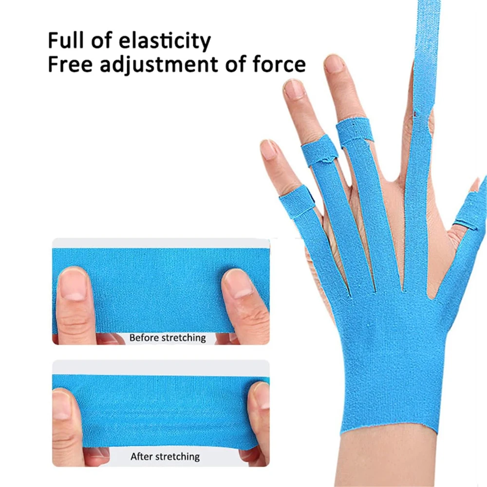 5PC Precut Kinesiology Tape for Wrist & Fingers,Elastic Wrist Fingers Support &Stability,Breathable,Hypoallergenic Athletic Tape