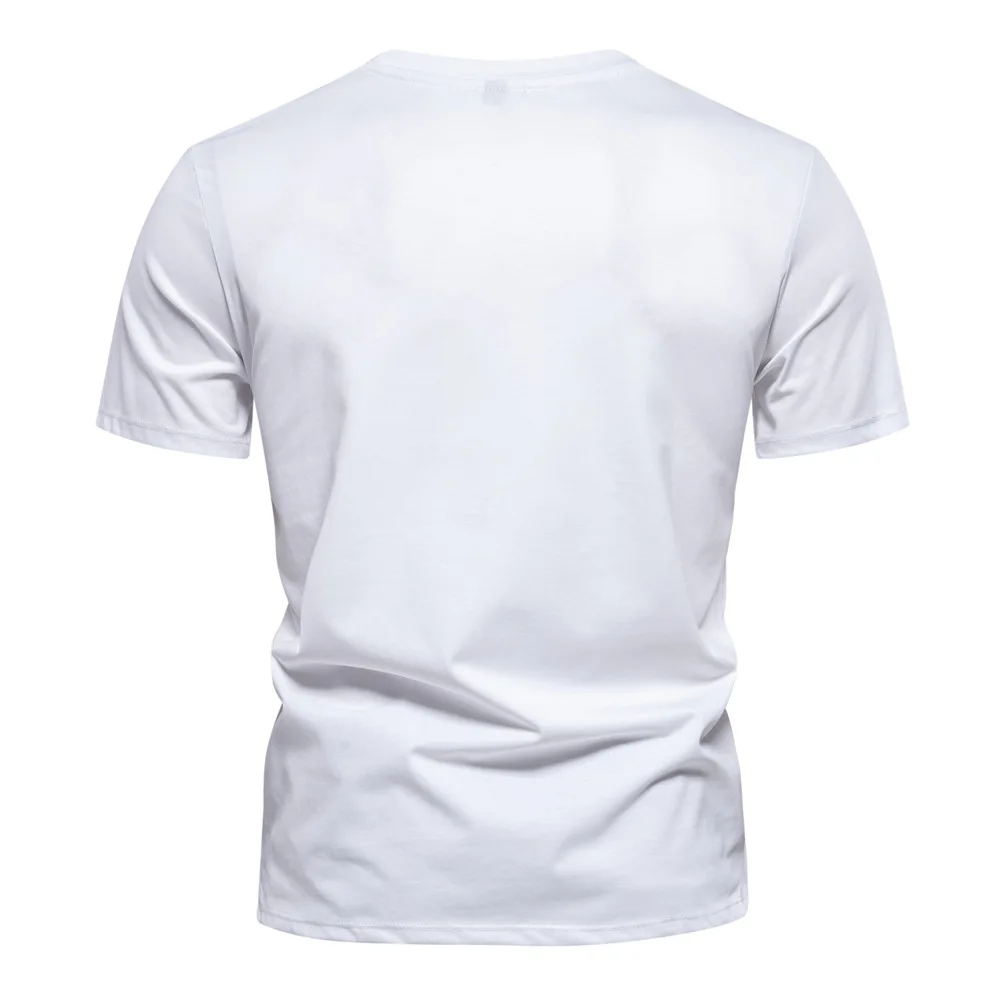 Camiseta de algodão respirável masculina, tops de manga curta, bordados de alta qualidade, verão, novo, 2022