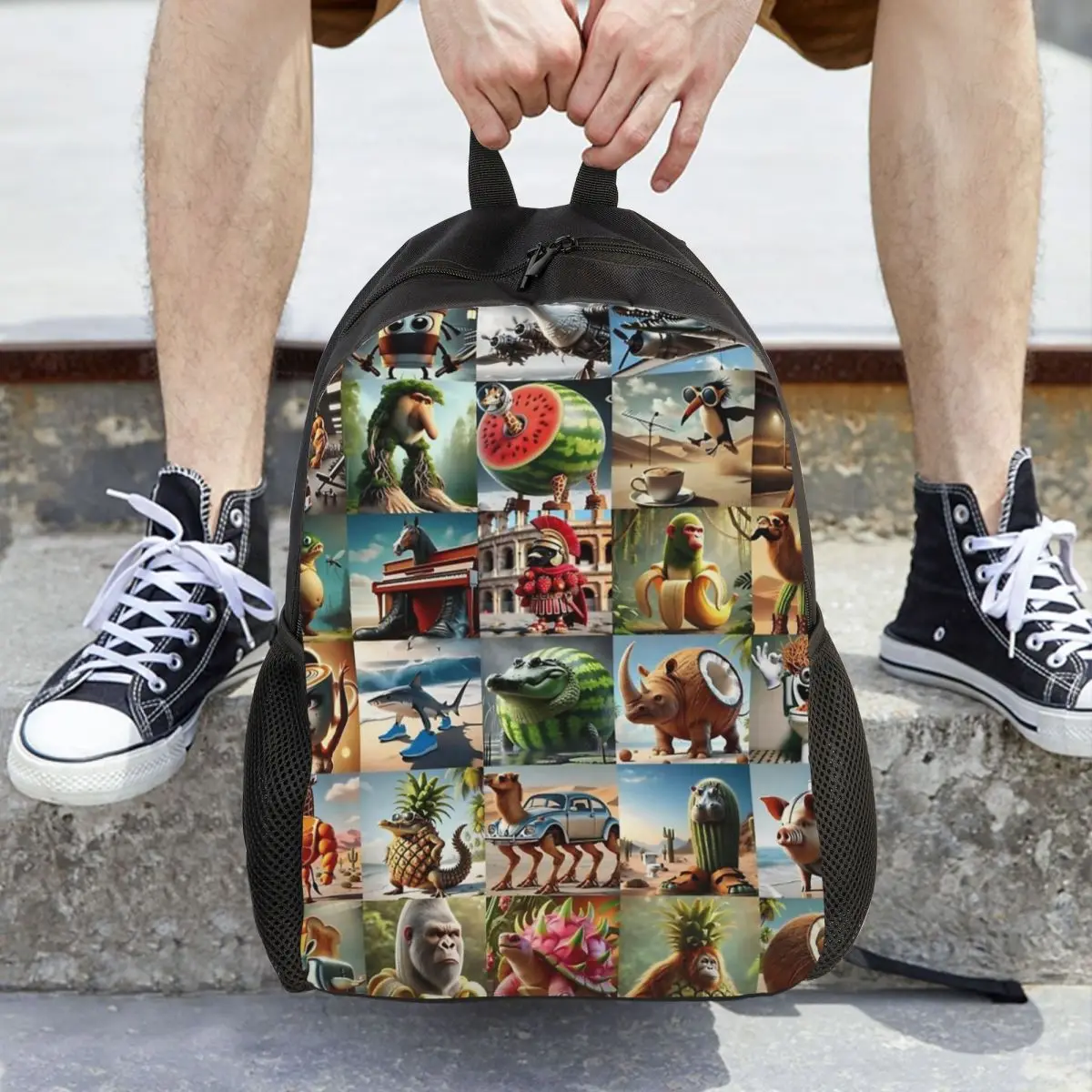 

Italian Brainrot All Stars Funny Meme Teenage Backpack Outdoor High School Hiking Travel Daypack for Men Women Laptop Canvas Bag