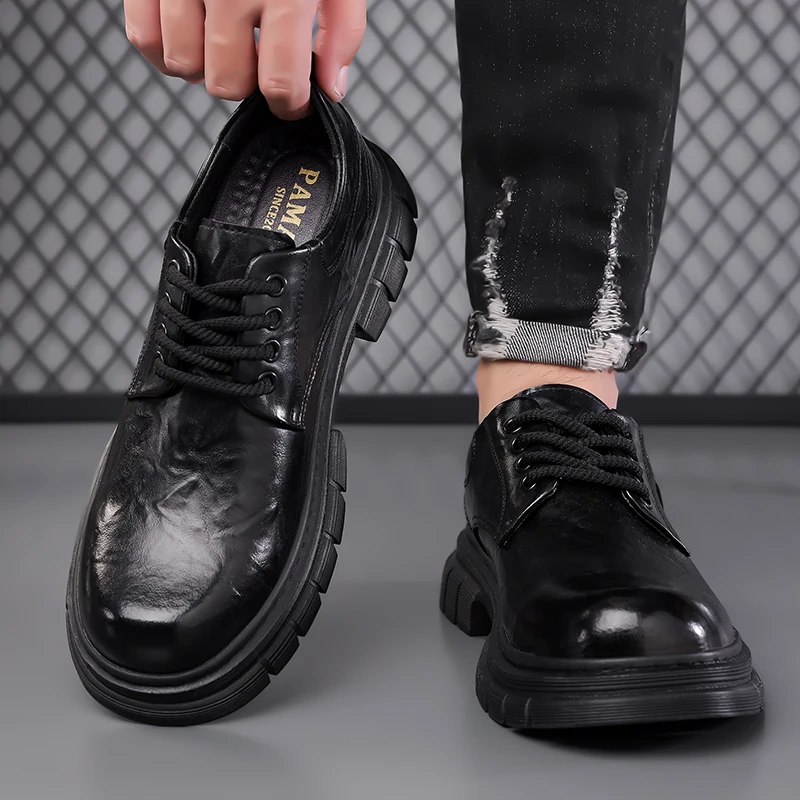 

Men's New casual leather shoes Hot selling retro high-quality Luxury suit styles business office Outdoor shoes Thick soled