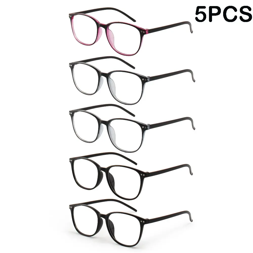 

5PCS Reading Glasses Lightweight Anti Eyestrain Fashion Computer Presbyopic Glasses For Women Men