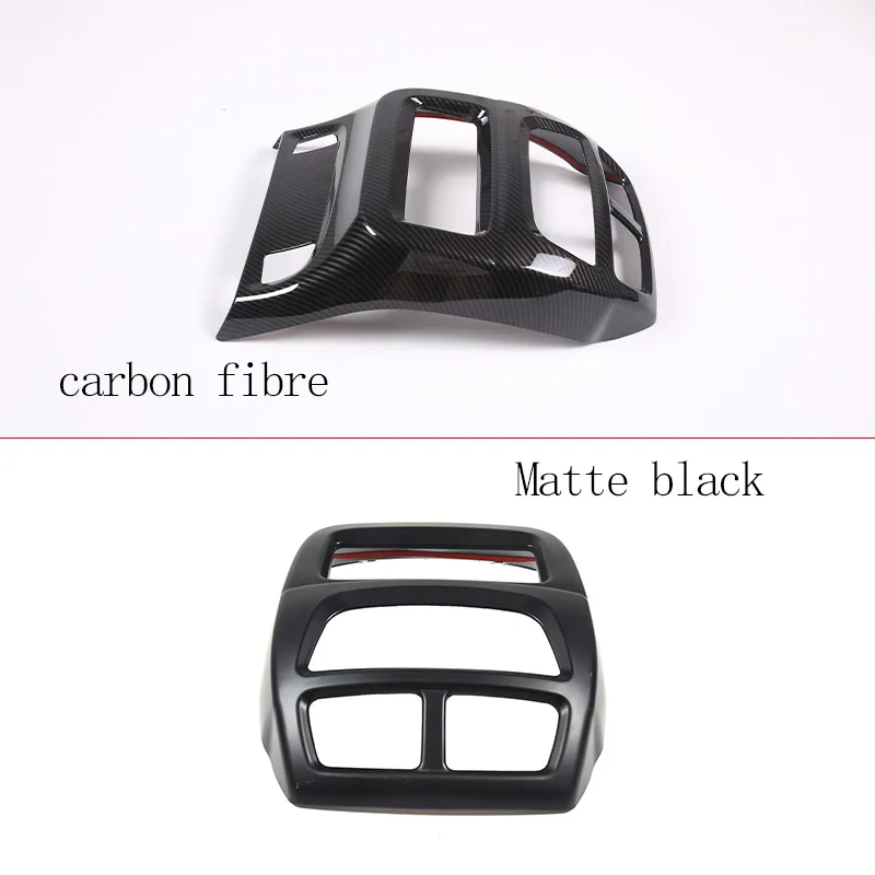 For Honda Pilot 2015-2022 ABS carbon fibre/Matte black Rear Air Condition Outlet Vent Frame Cover Trim Car Accessories