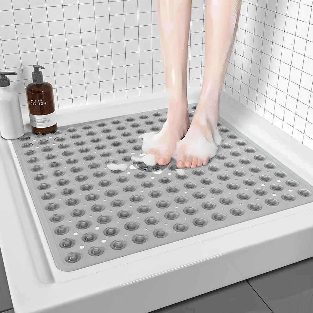 1PC Square PVC Bubble Leak Hole with Suction Cup Shower Non-slip Mat Bath Non-slip Bath Mat Floor Mat