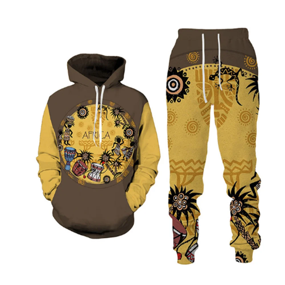 Tribal Ethnic Print Women/Men's Hoodies Sets Africa Dashiki Men's Tracksuit/Vintage Tops Sport And Leisure Long Sleeve Male Suit