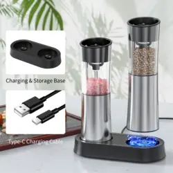 Molinillo Eléctrico recargable de sal y pimienta, molino recargable con aspereza ajustable, dispositivo de cocina alimentado por batería