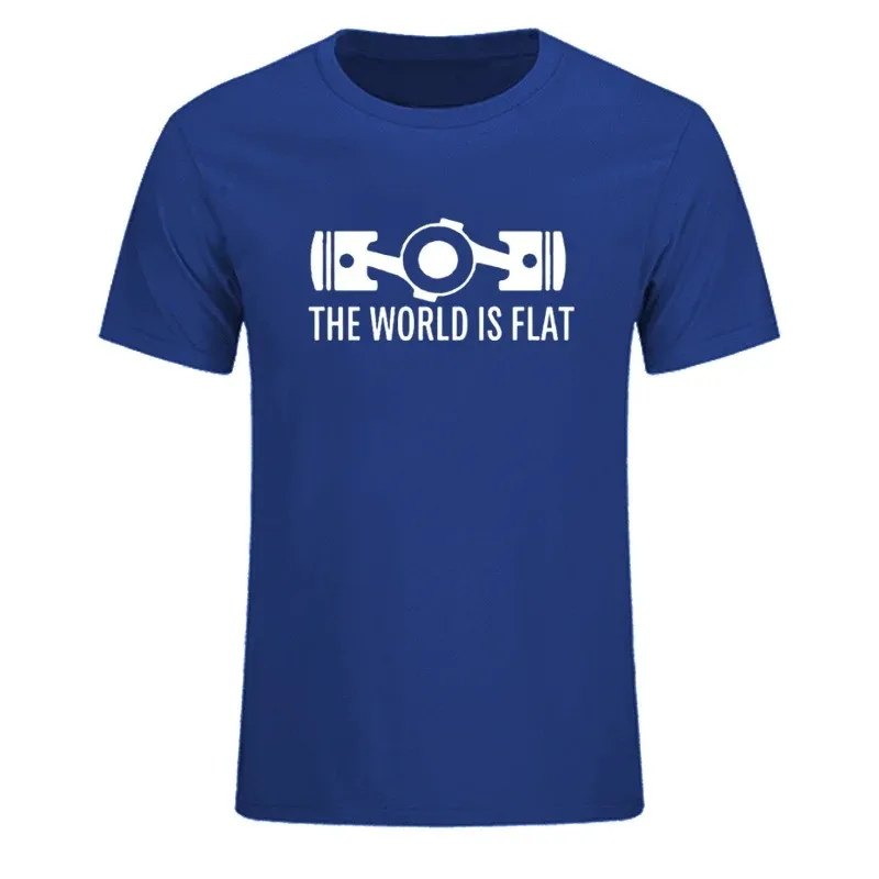 New Summer The World Is Flat Engine T Shirt Short Sleeve Custom T-shirts New Style Men O-neck Cotton T Shirts EU Size