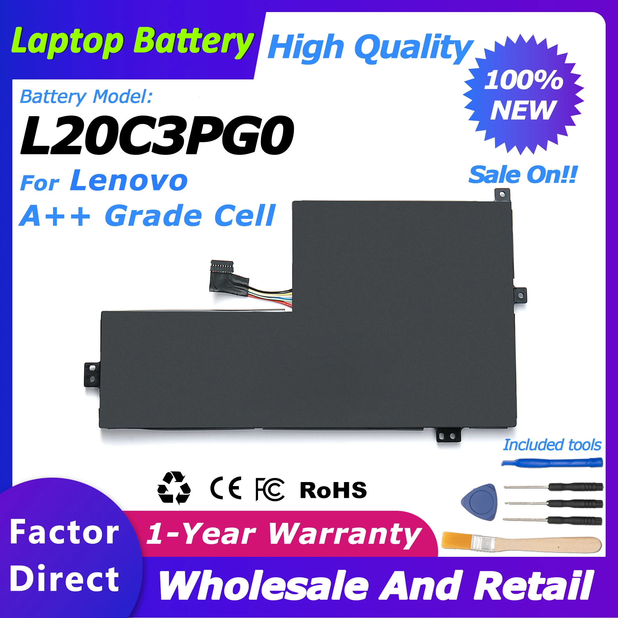 

L20C3PG0 Laptop Battery For Lenovo ThinkPad 100E 300E 500E Chromebook L20D3PG0 L20M3PG0 series L20M3PG3 100% test 4080mah