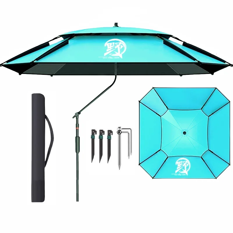 New Fishing Umbrella Outdoor Sunshade Large Parasol Innovatively Octagonal Fishing Parasol Quality Beach Sun Umbrella 2.2-2.4M