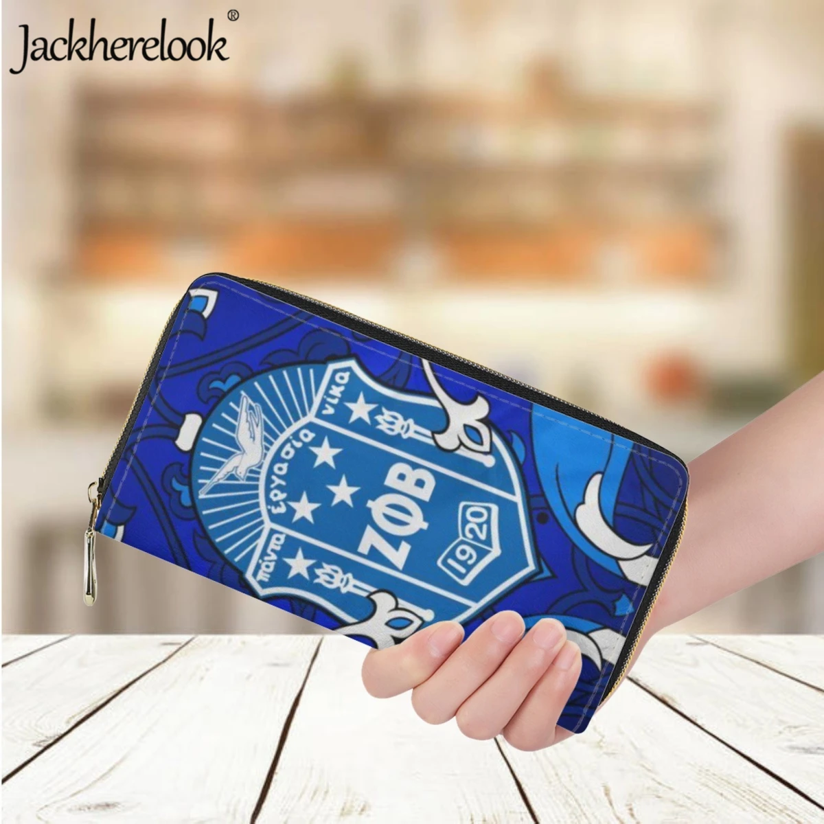 

Jackherelook Zeta Phi Beta Sorority 1920 Fashion New Wallet for Ladies Luxury Brand Leather Money Bag Bank Card Holder Purse